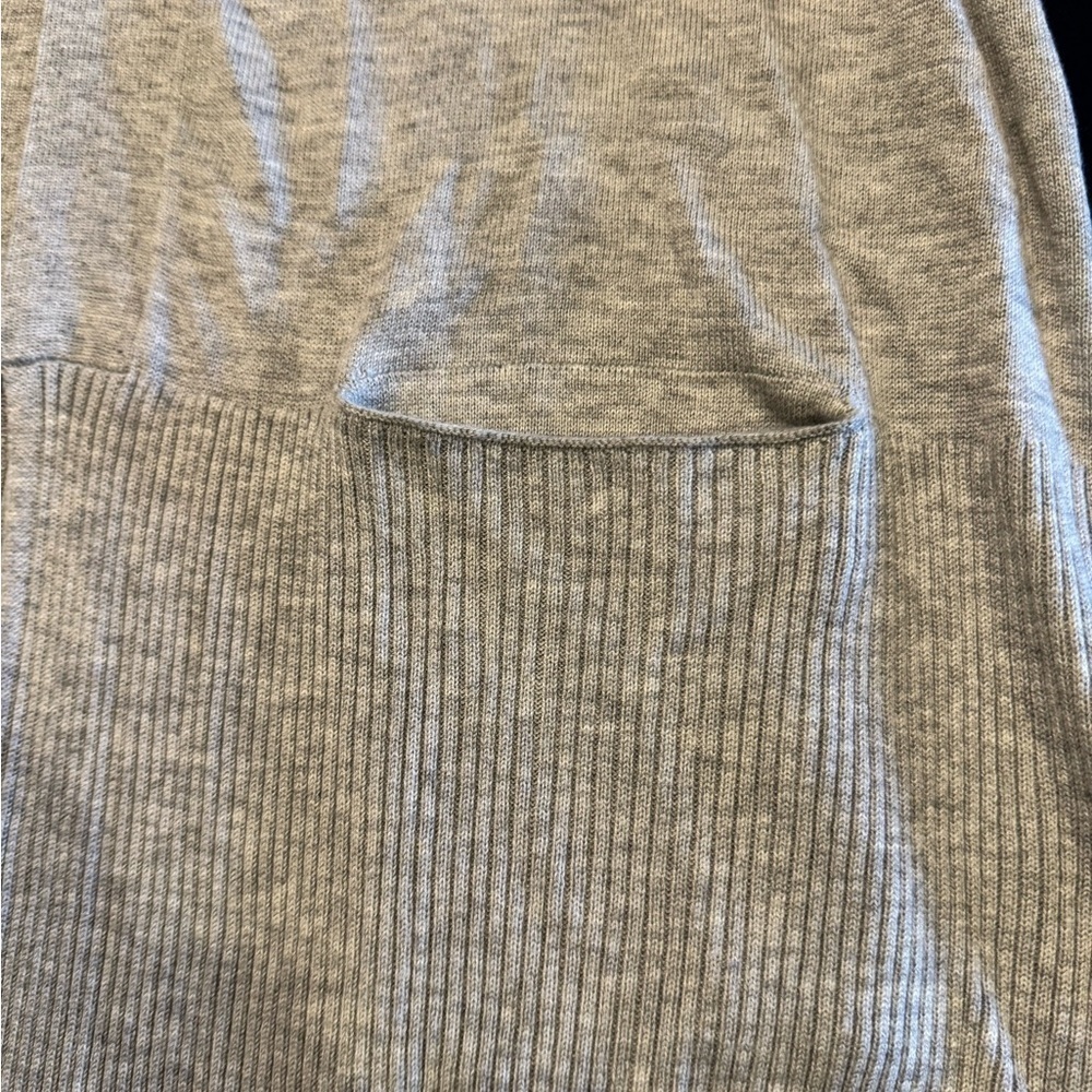 Light Gray Open Front Long 5% Cashmere Cardigan Sz S - Picture 11 of 15